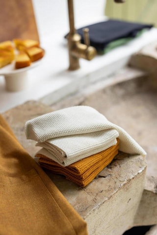 Serviette invité Izan - Jaune - 25 x 25 cm