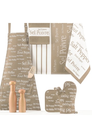 Tablier Sel & Poivre - Beige et blanc