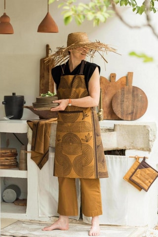 Tablier Etna - Orange et marron