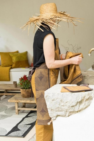 Tablier Etna - Orange et marron