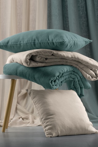 Coussin en lin Zeff - Vert de gris - 30 x 50 cm