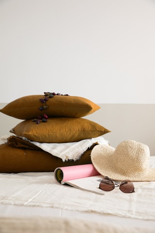 Coussin en lin Zeff - Bronze - 30 x 50 cm