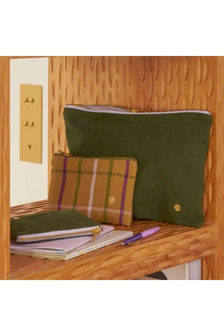 Pochette en coton biologique Scotty L - Marron