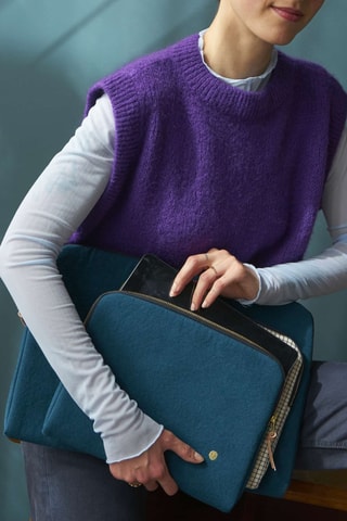 Housse pour iPad en coton biologique Iona - Bleu