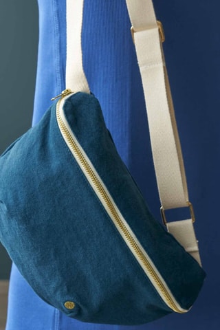 Sac banane en coton biologique Iona - Bleu