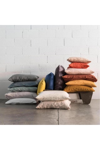 Taie d'oreiller en lin Zeff - Ocre