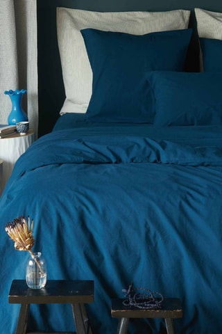 Drap-housse en coton biologique Céleste - Bleu