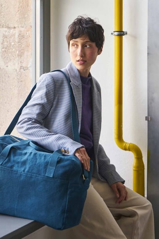 Sac de voyage en coton biologique Iona - Bleu - 42 cm