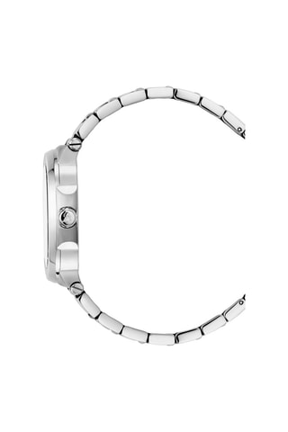 Stalen Quartz Horloge Zilverkleurig en Donkerblauw