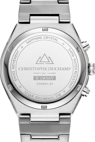 Quartz Horloge van staal Swiss Made Ronda 5030 .D - Zilverkleurig