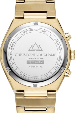 Quartz Horloge van staal Swiss Made Ronda 5030 .D - Goudkleurig