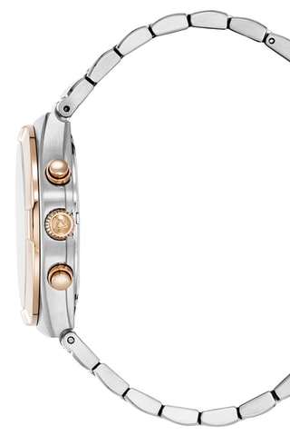 Quartz Horloge van staal Swiss Made Ronda 5030 .D - Silver/Rose Gold