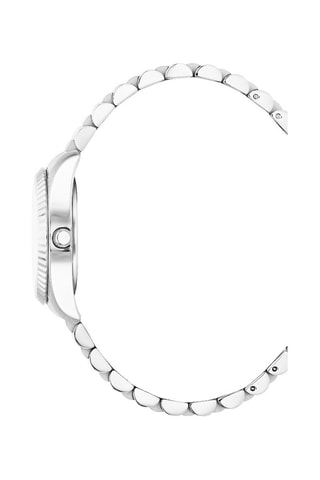 Stalen Quartz Horloge met Diamanten Elysées