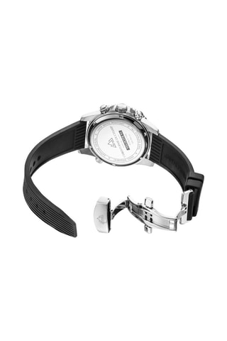 Rubberen Quartz Horloge Velocite V1 - Chronograaf en GMT - Zwart en Zilverkleurig