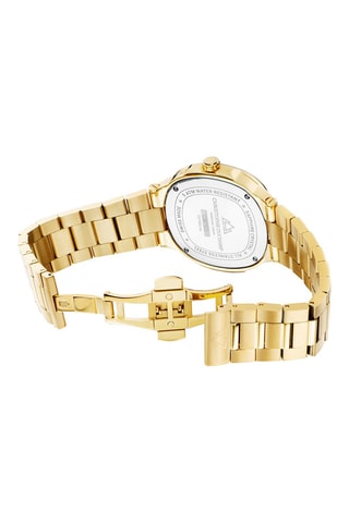 Stalen Quartz Horloge L’Envie - Maanstandweergave - Goudkleurig en Zwart