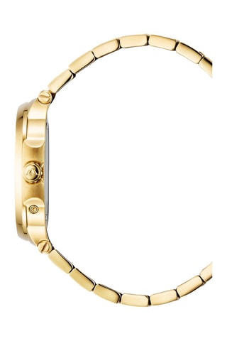 Stalen Quartz Horloge L’Envie - Maanstandweergave - Goudkleurig en Zwart