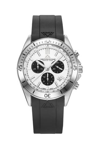 Stalen Quartz Horloge en Armband - Chronograaf - Zilverkleurig