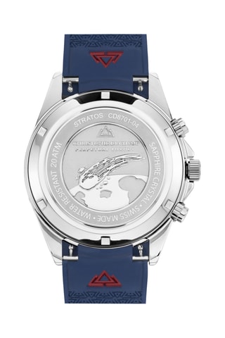 Stalen Quartz Horloge en Armband - Chronograaf - Zilverkleurig en Blauw