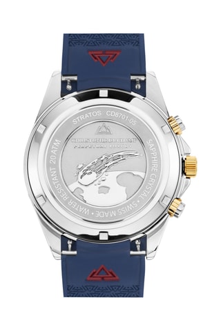 Stalen Quartz Horloge en Armband - Chronograaf - Blauw en Goudkleurig