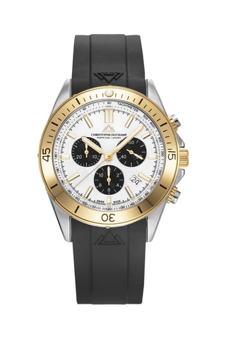 Stalen Quartz Horloge en Armband - Chronograaf - Zwart en Goudkleurig