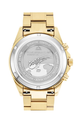 Stalen Quartz Horloge en Armband - Chronograaf - Zwart en Goudkleurig