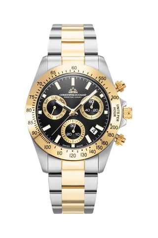 Stalen Quartz Horloge - Chronograaf - Zilverkleurig en Goudkleurig