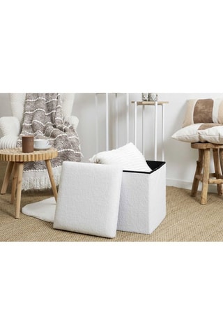 Puf plegable con arcón - Blanco