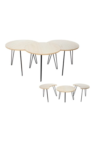 3 mesas auxiliares modulables - 45 x 45 x 36 cm