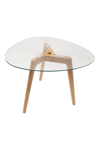 Mesa encajable de vidrio y madera - 50 x 38 x 40 cm y 60 x 45 x 43 cm