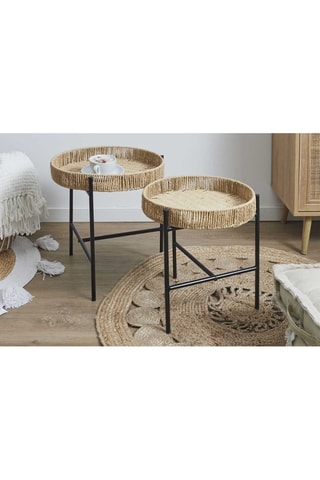 2 mesas encajables Pampa - Natural y negro