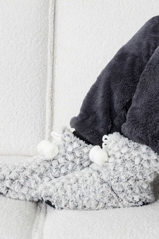 Zapatillas de casa forradas - Gris y blanco