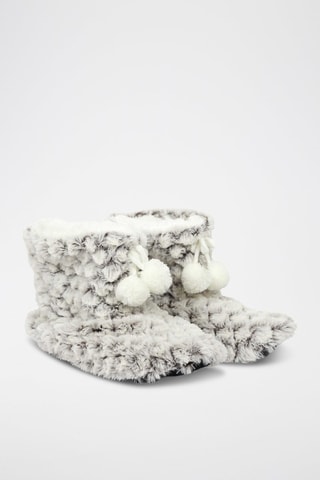 Zapatillas de casa forradas - Gris y blanco