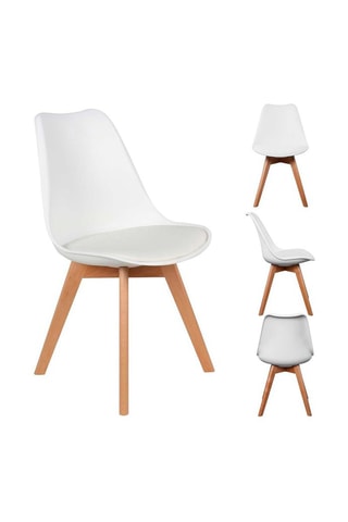 4 sillas Scandinave - Blanco y natural