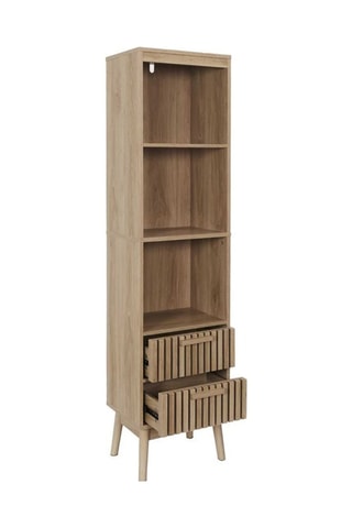 Mueble columna de 2 cajones Klaus - Marrón