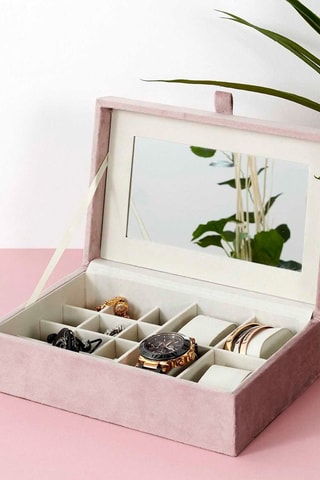 Joyero y caja para relojes - Rosa y blanco