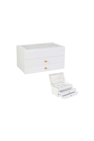 Joyero - 24 x 15 x 13 cm - Blanco