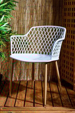 4 sillones de exterior Málaga - Blanco