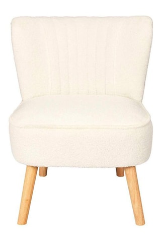 Sillón Erika Hygge - 
Natural y blanco - Tapizado de rizo
