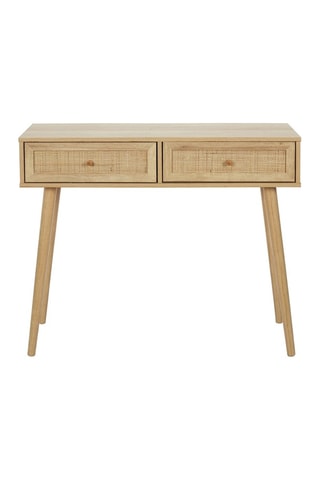 Consola de madera y ratán Bali - 100 x 29 x 81 cm