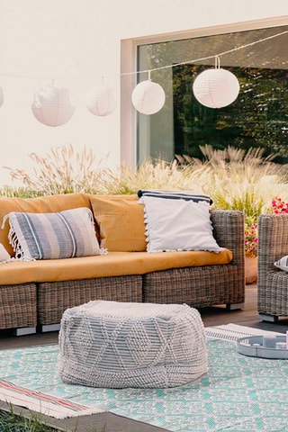 Alfombra - Blanco y azul - 120 x 180 cm