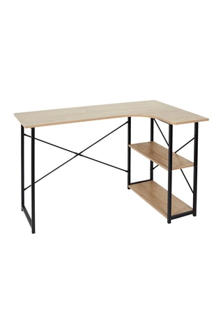 Escritorio esquinero - Negro e imitación madera