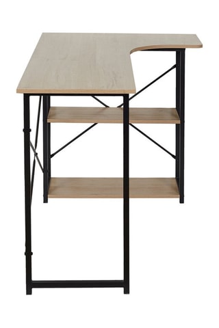 Escritorio esquinero - Negro e imitación madera