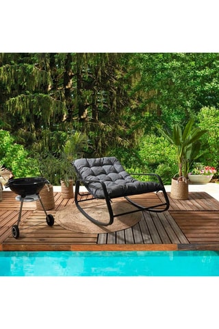 Sillón mecedor Miami - 
Gris y negro