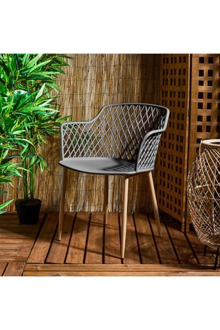 4 sillones de exterior Málaga - Gris