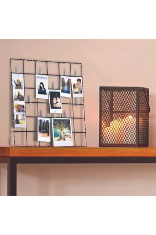 Marco de fotos LED 10 pinzas - 36 x 36 cm