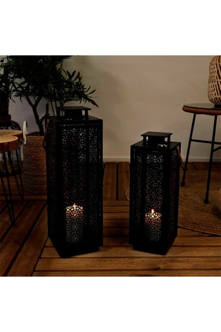 2 faroles - 
59 y 60,5 cm - Negro