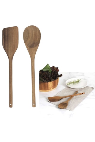 2 utensilios de acacia