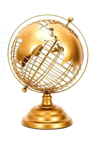 Globo terráqueo - 20,5 x 28 x 19 cm - Dorado