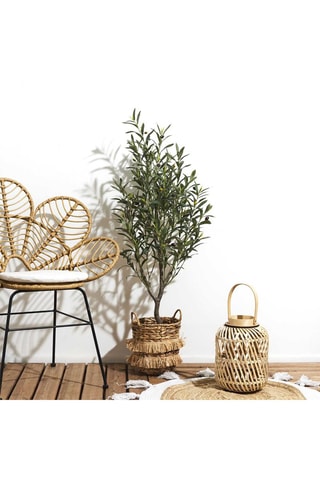 Árbol de olivo artificial con maceta - 120 cm - Verde