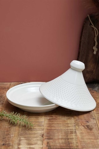 Tajín de cerámica y porcelana - 32 x 3 x 18 cm